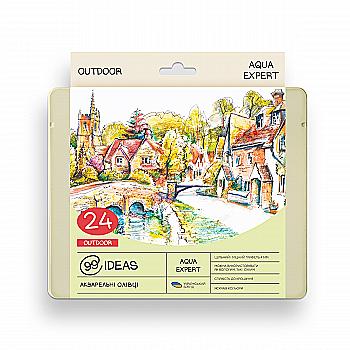 Набір олівців акварельних 99IDEAS "Aqua Expert" 24 кол., Outdoor, метал. коробка, 99AE-24OUTD Набір олівців акварельних 99IDEAS "Aqua Expert" 24 кол., Outdoor, метал. коробка, 99AE-24OUTD