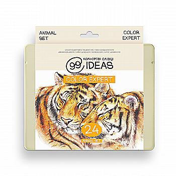 Набір олівців кольорових 99IDEAS "Color Expert" 24 кол., Animal Set, метал. коробка, 99CE-24ANIM Набір олівців кольорових 99IDEAS "Color Expert" 24 кол., Animal Set, метал. коробка, 99CE-24ANIM