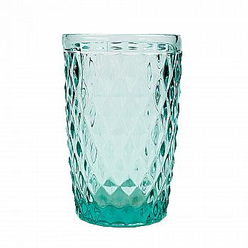 Склянка скляна "Aurora" h=13 см, бірюзовий (2 види в асорт.), 1014116 Склянка скляна "Aurora" h=13 см, бірюзовий (2 види в асорт.), 1014116