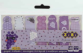 Закладки бумажные с клейким слоем Grape, 65*18 мм, 20 л, ZB.15102 Закладки бумажные с клейким слоем Grape, 65*18 мм, 20 л, ZB.15102