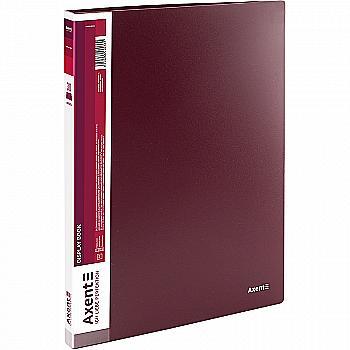 Папка А4, 30 файлов, бордовая 1030-04 Axent