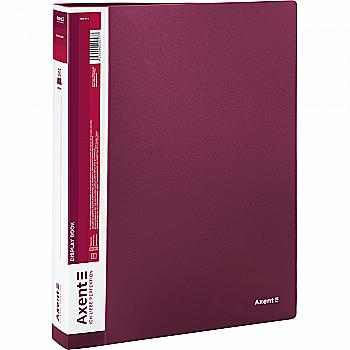 Папка А4, 60 файлів, бордова 1060-04 Axent