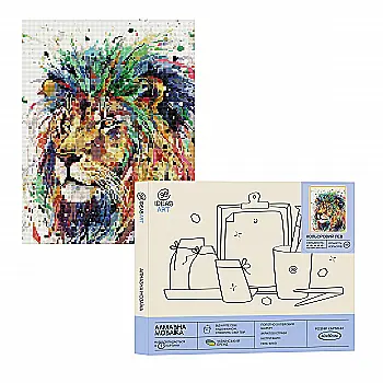 Набір з алмазною мозаїкою "Кольоровий лев", 40*50 см, IDEA2-CK5733, ТМ "99IDEAS" Набір з алмазною мозаїкою "Кольоровий лев", 40*50 см, IDEA2-CK5733, ТМ "99IDEAS"