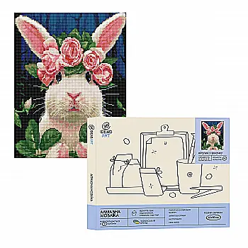 Алмазная мозаика "Кролик в веночке", 40*50 см, IDEA2-CK6167, ТМ "99IDEAS" Алмазная мозаика "Кролик в веночке", 40*50 см, IDEA2-CK6167, ТМ "99IDEAS"