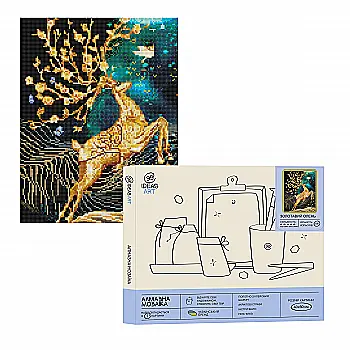 Набір з алмазною мозаїкою "Золотавий олень", 40*50 см, IDEA2-CK6068, ТМ "99IDEAS" Набір з алмазною мозаїкою "Золотавий олень", 40*50 см, IDEA2-CK6068, ТМ "99IDEAS"