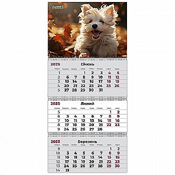 Календар настінний квартальний 2025 р.,3 пр. Dogs 3, 8803-25-18-A Календар настінний квартальний 2025 р.,3 пр. Dogs 3, 8803-25-18-A