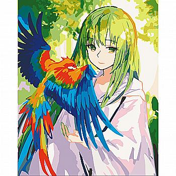 Набір для розпису по номерах 40*50 см "Та, що розмовляє з птахами", 10264-AC