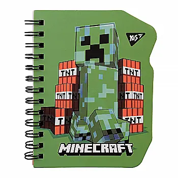 Блокнот YES В7/60 подв. спіраль "Minecraft. Creeper" клітинка, 151809 Блокнот YES В7/60 подв. спіраль "Minecraft. Creeper" клітинка, 151809
