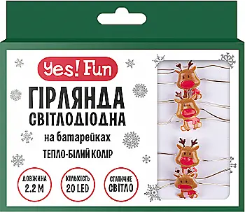 Электрогир. Yes! Fun на медн. проводе "Олени", 20 LED, тепл. бел., 2,2 м, стат.св. на батар., 801206 Электрогир. Yes! Fun на медн. проводе "Олени", 20 LED, тепл. бел., 2,2 м, стат.св. на батар., 801206