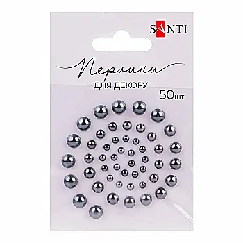 Перлини SANTI самоклеючі сталеві, 50 шт, 742985 Перлини SANTI самоклеючі сталеві, 50 шт, 742985