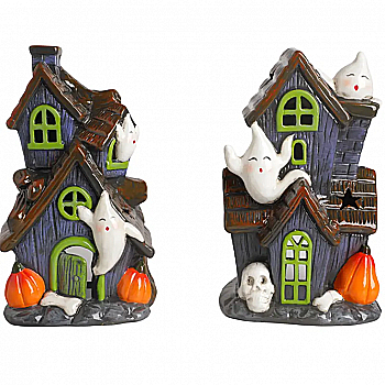 Статуетка Halloween, будинок з привидами, LED, 10*6*16,2 см, BX22164 Статуетка Halloween, будинок з привидами, LED, 10*6*16,2 см, BX22164