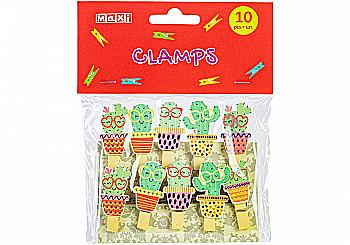 Прищепки для декорирования Cactus, 10 шт., с веревкой 130 мм, MX62591 Прищепки для декорирования Cactus, 10 шт., с веревкой 130 мм, MX62591