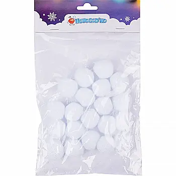 Набір сніжків декоративних Novogod`ko, 3 см, 20 шт., гліттер, 974193 Набір сніжків декоративних Novogod`ko, 3 см, 20 шт., гліттер, 974193