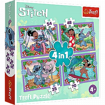 Пазл "4 в 1" - Безумный день Лило и Ститча. Disney Lilo&Stitch, Trefl, 34633 Пазл "4 в 1" - Безумный день Лило и Ститча. Disney Lilo&Stitch, Trefl, 34633
