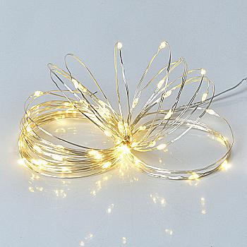 Электрогирлянда Yes! Fun "Нить" на медной проволоке, 60 LED, тепло-белая, 6 м, статическая, батарейки, 975030 Электрогирлянда Yes! Fun "Нить" на медной проволоке, 60 LED, тепло-белая, 6 м, статическая, батарейки, 975030