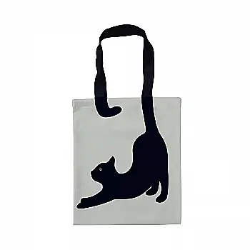 Сумка-шопер "Кішка ручка-хвіст" 35*40 см, сірий габардин, 4270 Сумка-шопер "Кішка ручка-хвіст" 35*40 см, сірий габардин, 4270