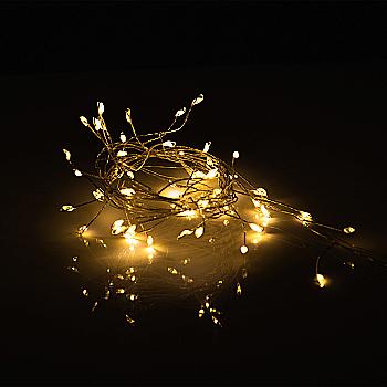Электрогирлянда Yes! Fun "Кластер" на медной проволоке, 50 LED, тепло-белая 1 м, статическая, батарейки, 975017 Электрогирлянда Yes! Fun "Кластер" на медной проволоке, 50 LED, тепло-белая 1 м, статическая, батарейки, 975017