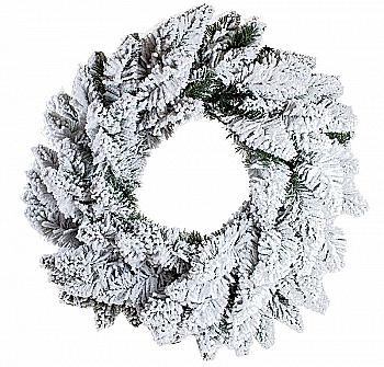 Вінок "Альпійський" d-70 см, засніжений, 903607 Вінок "Альпійський" d-70 см, засніжений, 903607