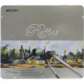 Карандаши 24 цв. Raffine в мет. коробке с кисточкой, 7120-24TN, Marco