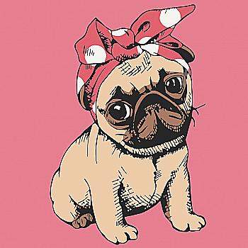 Набор для росписи 30*30 см "Мопсик", 15062-AC