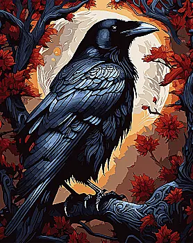 Картина по номерам SANTI "Черный ворон" 40*50 см, 954848