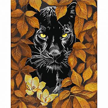 Картина за номерами з алмазною мозаїкою SANTI "Чорна пантера" 40*50 см, 954883 Картина за номерами з алмазною мозаїкою SANTI "Чорна пантера" 40*50 см, 954883