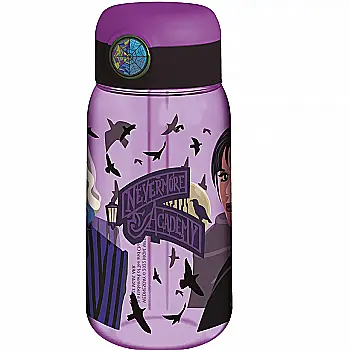 Бутылка детская 510 мл, с крышкой и соломинкой, "Wednesday" STOR, 76942 Бутылка детская 510 мл, с крышкой и соломинкой, "Wednesday" STOR, 76942