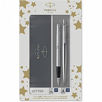 Набор Паркер Jotter сталь перо. + шариковая в подар.упаковке, Parker 16 192b23 Набор Паркер Jotter сталь перо. + шариковая в подар.упаковке, Parker 16 192b23