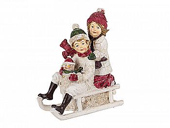 Фігурка декоративна "Діти на санях" 12*6 см, 192-205-1