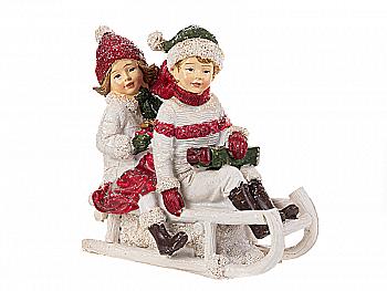 Фігурка декоративна "Діти на санях" 12*6 см, 192-205