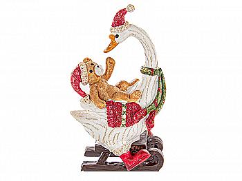 Фігурка декоративна "Гусь з ведмедиком" 14,5*8,5 см, 192-195