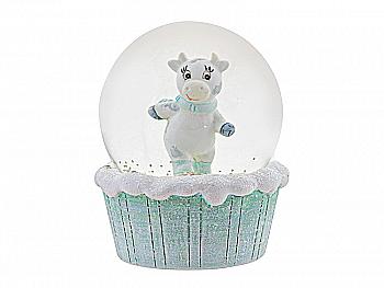Куля сніжна "Новорічна корівка" 7*7*8 см, 192-106