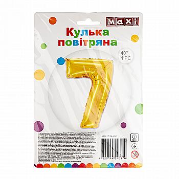 Куля повітряна золотиста фольгована "7", 81*56 см, MX634017.24-40in