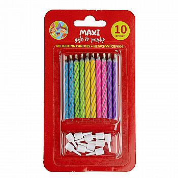 Негаснучі свічки на торт, 10 шт., MX620010.C09 Негаснучі свічки на торт, 10 шт., MX620010.C09