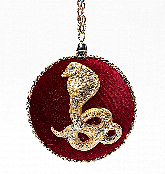 Медальйон "Змійка" червона, велика, 12 см, 2525/ч