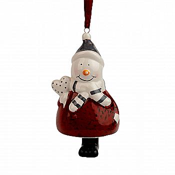 Декор новорічний "Сніговик" 7,2*6,8*10,1 см, EG23245-2
