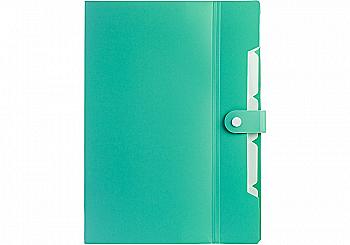 Папка на кнопці, A4, на 6 відділень, з розширенням, м`ятна, O35521 Папка на кнопці, A4, на 6 відділень, з розширенням, м`ятна, O35521