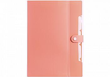 Папка на кнопці, A4, на 6 відділень, з розширенням, рожева, O35523 Папка на кнопці, A4, на 6 відділень, з розширенням, рожева, O35523