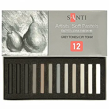 Пастель суха "Grey Tones" 12 кол, Santi, 353698 Пастель суха "Grey Tones" 12 кол, Santi, 353698