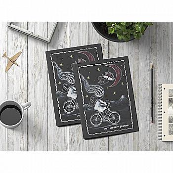 Щотижневик А5 128 стор. 80 г/м2 "Аrt weekly planner. Angel on the moon" (0150) Щотижневик А5 128 стор. 80 г/м2 "Аrt weekly planner. Angel on the moon" (0150)