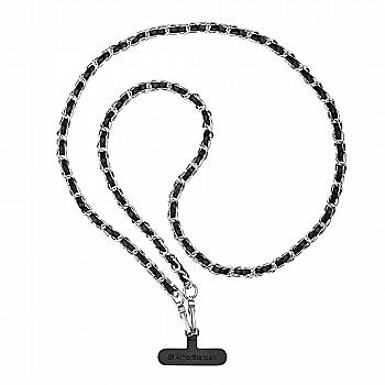 Ремінець для смартфона ArmorStandart Chain link Polished Silver with Black Leather, ARM77033 Ремінець для смартфона ArmorStandart Chain link Polished Silver with Black Leather, ARM77033