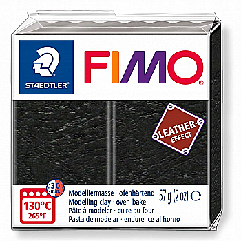 Пластика Leather-effect, Чорна, 57 г, Fimo Пластика Leather-effect, Чорна, 57 г, Fimo