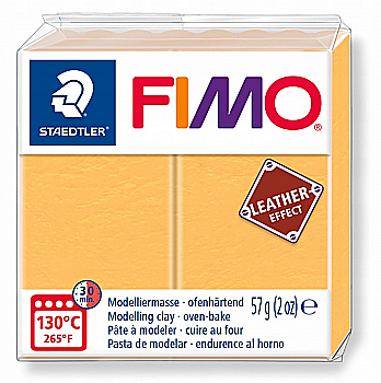 Пластика Leather-effect, Шафран жовтий, 57 г, Fimo Пластика Leather-effect, Шафран жовтий, 57 г, Fimo