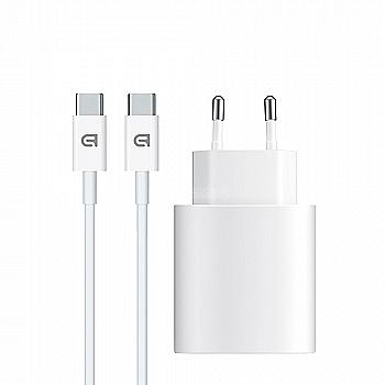 Зарядний пристрій ArmorStandart AMHJ83 20W USB-C White + кабель USB-C to USB-C, ARM77725 Зарядний пристрій ArmorStandart AMHJ83 20W USB-C White + кабель USB-C to USB-C, ARM77725