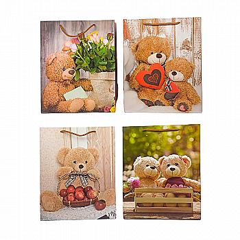 Пакет подарунковий "Щасливі ведмедики", 4 дизайни, 26*32*10 см, DV-2164 М Пакет подарунковий "Щасливі ведмедики", 4 дизайни, 26*32*10 см, DV-2164 М