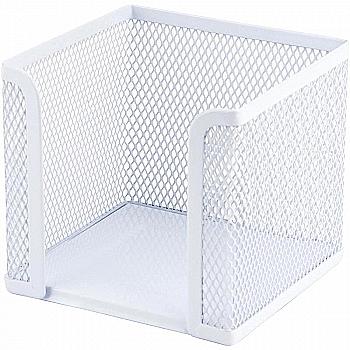 Куб для бумаги метал., белый, 2112-21-A