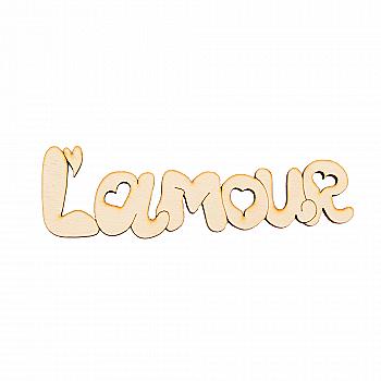 Заготівка-магніт дерев`яна "Надпис L`amour" 125*40 мм, VD002 Заготівка-магніт дерев`яна "Надпис L`amour" 125*40 мм, VD002