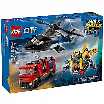 Конструктор Lego City "Ремикс вертолетов, пожарных машин и подводных лодок", 60462 Конструктор Lego City "Ремикс вертолетов, пожарных машин и подводных лодок", 60462