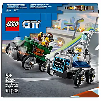 Конструктор Lego City "Самолет против больничной койки: набор для гонки", 60459 Конструктор Lego City "Самолет против больничной койки: набор для гонки", 60459