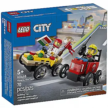 Конструктор Lego City "Пицца-авто против пожарной машины: набор для гонки", 60458 Конструктор Lego City "Пицца-авто против пожарной машины: набор для гонки", 60458